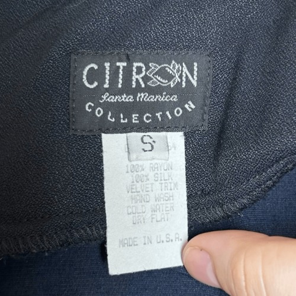 Citron by Santa Monica Vintage Maxi Dress Silk Blend Burnout Velvet Size Small - Picture 6 of 8